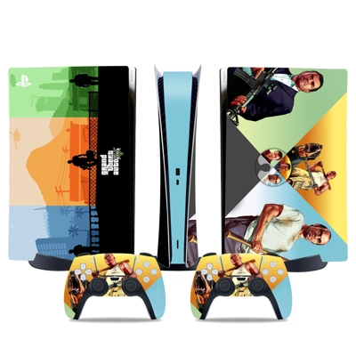 GTA 5 decal skin for PS5 Digital Console and two Controllers GTA 5 decal skin for PS5 Digital Console and two Controllers