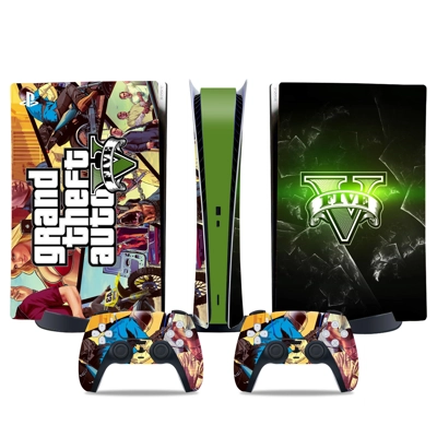 GTA 5 decal skin for PS5 Digital Console and two Controllers GTA 5 decal skin for PS5 Digital Console and two Controllers