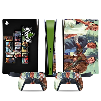 GTA 5 decal skin for PS5 Digital Console and two Controllers GTA 5 decal skin for PS5 Digital Console and two Controllers