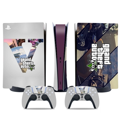 GTA 5 decal skin for PS5 Digital Console and two Controllers GTA 5 decal skin for PS5 Digital Console and two Controllers