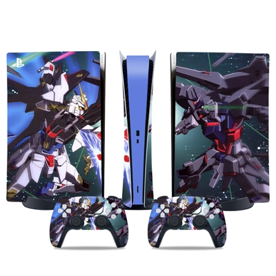 Gundam decal skin for PS5 Digital Console and two Controllers