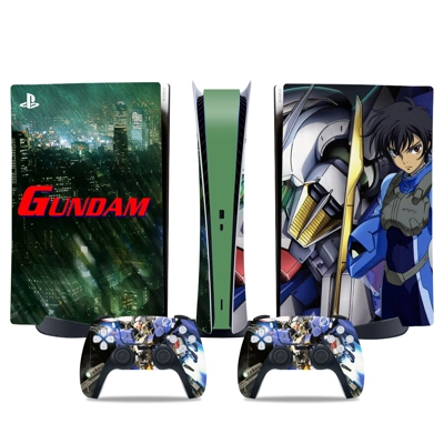 Gundam decal skin for PS5 Digital Console and two Controllers