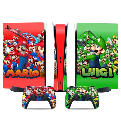 Super Mario decal skin for PS5 Digital Console and two Con.. Super Mario decal skin for PS5 Digital Console and two Con..