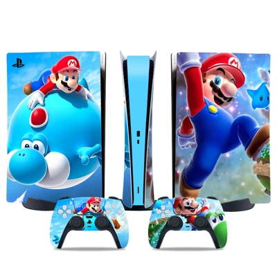 Super Mario decal skin for PS5 Digital Console and two Con.. Super Mario decal skin for PS5 Digital Console and two Con..