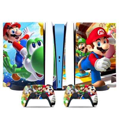 Super Mario decal skin for PS5 Digital Console and two Con.. Super Mario decal skin for PS5 Digital Console and two Con..
