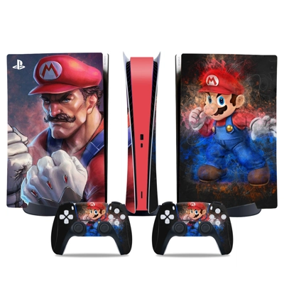Super Mario decal skin for PS5 Digital Console and two Con.. Super Mario decal skin for PS5 Digital Console and two Con..