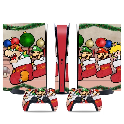 Super Mario decal skin for PS5 Digital Console and two Con.. Super Mario decal skin for PS5 Digital Console and two Con..