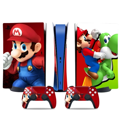 Super Mario decal skin for PS5 Digital Console and two Con.. Super Mario decal skin for PS5 Digital Console and two Con..