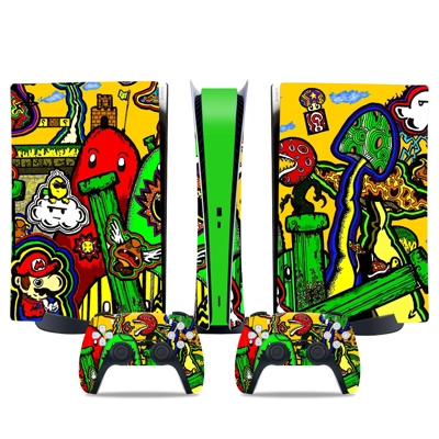 Super Mario decal skin for PS5 Digital Console and two Con.. Super Mario decal skin for PS5 Digital Console and two Con..