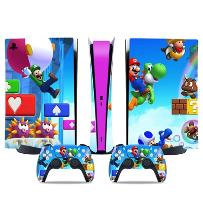 Super Mario decal skin for PS5 Digital Console and two Con.. Super Mario decal skin for PS5 Digital Console and two Con..