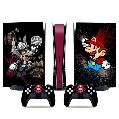 Super Mario decal skin for PS5 Digital Console and two Con.. Super Mario decal skin for PS5 Digital Console and two Con..