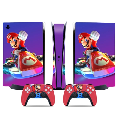 Super Mario decal skin for PS5 Digital Console and two Con.. Super Mario decal skin for PS5 Digital Console and two Con..
