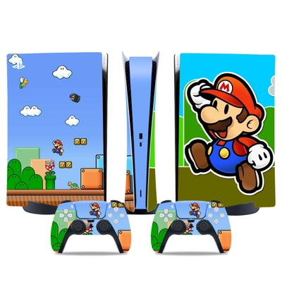 Super Mario decal skin for PS5 Digital Console and two Con.. Super Mario decal skin for PS5 Digital Console and two Con..