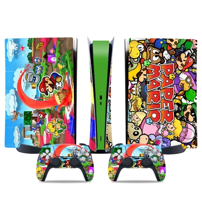 Super Mario decal skin for PS5 Digital Console and two Con.. Super Mario decal skin for PS5 Digital Console and two Con..