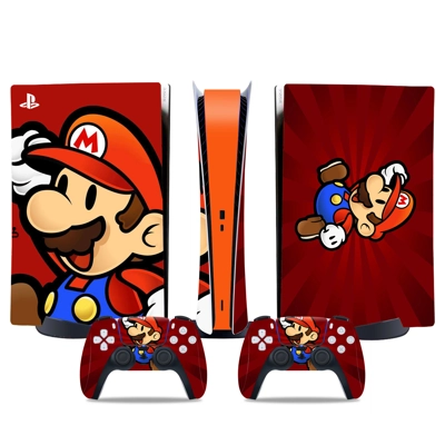 Super Mario decal skin for PS5 Digital Console and two Controllers