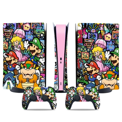 Super Mario decal skin for PS5 Digital Console and two Con.. Super Mario decal skin for PS5 Digital Console and two Con..
