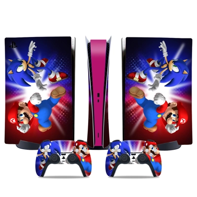Super Mario decal skin for PS5 Digital Console and two Con.. Super Mario decal skin for PS5 Digital Console and two Con..