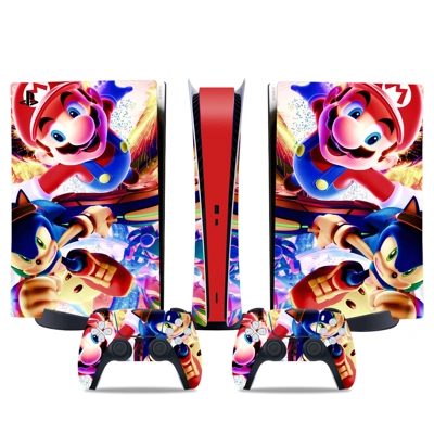 Super Mario decal skin for PS5 Digital Console and two Con.. Super Mario decal skin for PS5 Digital Console and two Con..