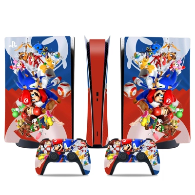 Super Mario decal skin for PS5 Digital Console and two Con.. Super Mario decal skin for PS5 Digital Console and two Con..