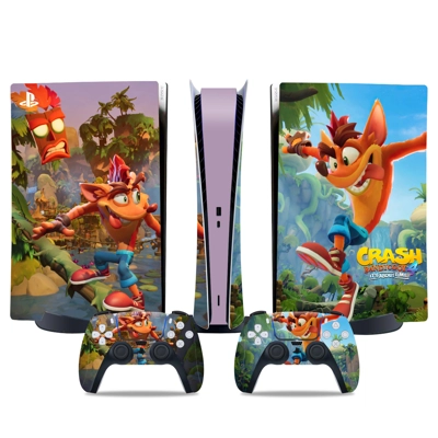 Crash Bandicoot decal skin for PS5 Digital Console and two.. Crash Bandicoot decal skin for PS5 Digital Console and two..