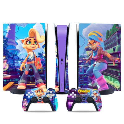 Crash Bandicoot decal skin for PS5 Digital Console and two.. Crash Bandicoot decal skin for PS5 Digital Console and two..