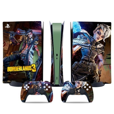 Borderlands 3 decal skin for PS5 Digital Console and two C.. Borderlands 3 decal skin for PS5 Digital Console and two C..
