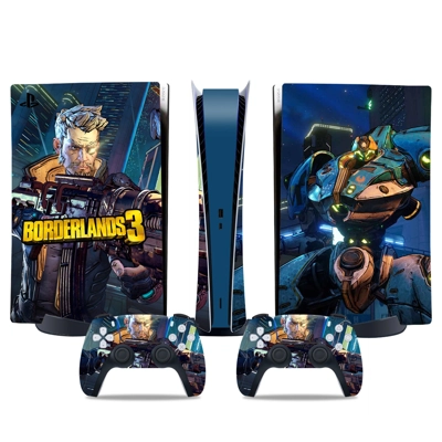 Borderlands 3 decal skin for PS5 Digital Console and two Controllers