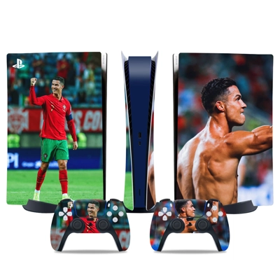 Cristiano Ronaldo decal skin for PS5 Digital Console and two Controllers