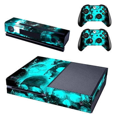 Icy skull decal skin for Xbox one Console and 2 Controllers Icy skull decal skin for Xbox one Console and 2 Controllers