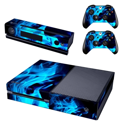 Blue fires decal skin for Xbox one Console and 2 Controllers Blue fires decal skin for Xbox one Console and 2 Controllers