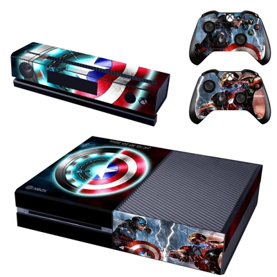 Captain america decal skin for Xbox one Console and 2 Controllers