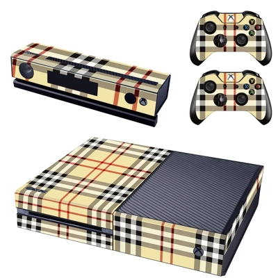 Check shirt design decal skin for Xbox one Console and 2 C.. Check shirt design decal skin for Xbox one Console and 2 C..