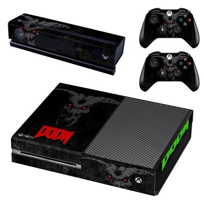 Doom video game decal skin for Xbox one Console and 2 Controllers