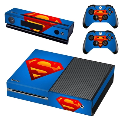 Superman decal skin for Xbox one Console and 2 Controllers Superman decal skin for Xbox one Console and 2 Controllers
