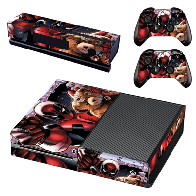 Deadpool decal skin for Xbox one Console and 2 Controllers Deadpool decal skin for Xbox one Console and 2 Controllers