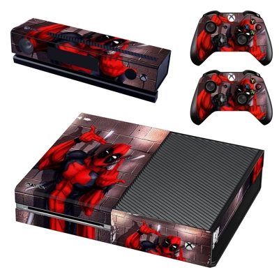 Deadpool decal skin for Xbox one Console and 2 Controllers Deadpool decal skin for Xbox one Console and 2 Controllers