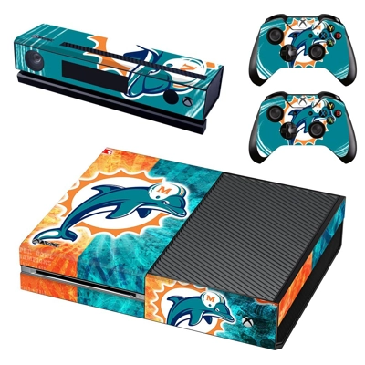 Miami dolphins app decal skin for Xbox one Console and 2 C.. Miami dolphins app decal skin for Xbox one Console and 2 C..