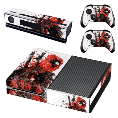 Deadpool decal skin for Xbox one Console and 2 Controllers Deadpool decal skin for Xbox one Console and 2 Controllers