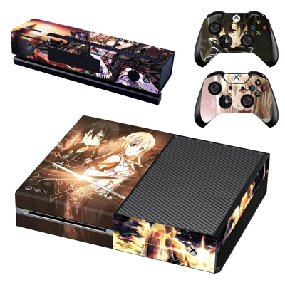 Sword art online decal skin for Xbox one Console and 2 Controllers
