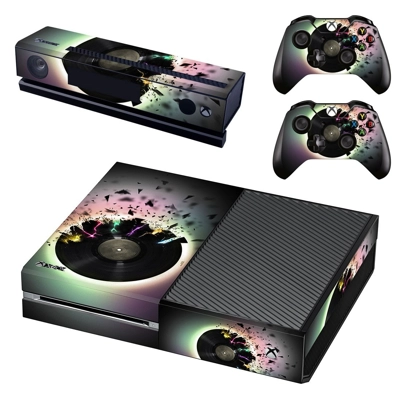 Broken disk decal skin for Xbox one Console and 2 Controllers