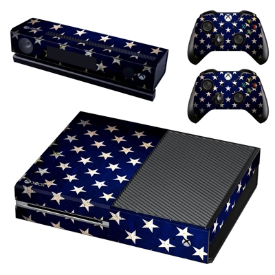 White stars decal skin for Xbox one Console and 2 Controllers