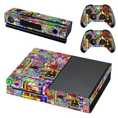 Colorful wallpaper decal skin for Xbox one Console and 2 Controllers