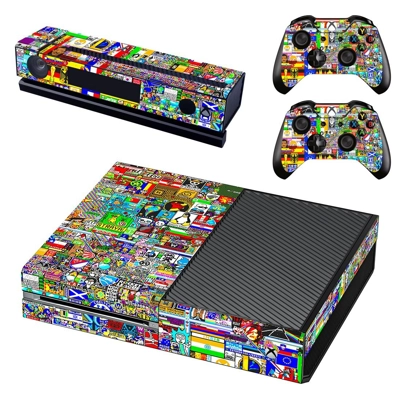 Colorful wallpaper decal skin for Xbox one Console and 2 Controllers
