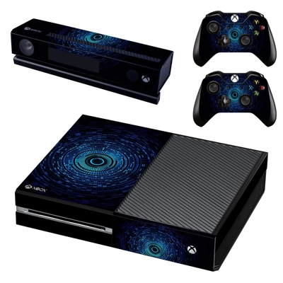 Metal spiral decal skin for Xbox one Console and 2 Controllers