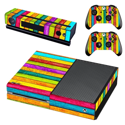 Colorful wooden board decal skin for Xbox one Console and .. Colorful wooden board decal skin for Xbox one Console and ..