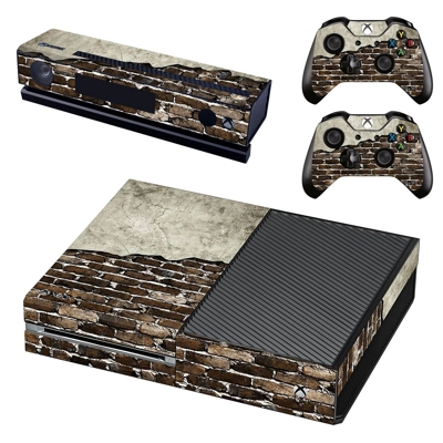 Rusted and Broken Brick wall decal skin for Xbox one Console and 2 Controllers