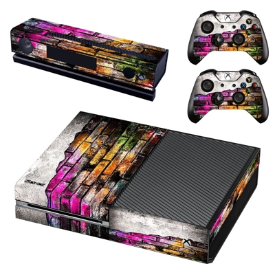 Colourful brick wall print decal skin for Xbox one Console.. Colourful brick wall print decal skin for Xbox one Console..