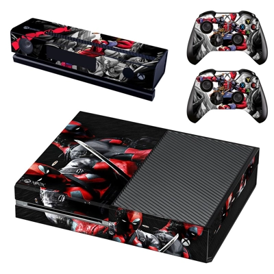 Deadpool decal skin for Xbox one Console and 2 Controllers Deadpool decal skin for Xbox one Console and 2 Controllers