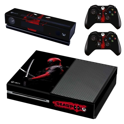 Deadpool decal skin for Xbox one Console and 2 Controllers Deadpool decal skin for Xbox one Console and 2 Controllers