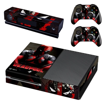 Deadpool decal skin for Xbox one Console and 2 Controllers Deadpool decal skin for Xbox one Console and 2 Controllers